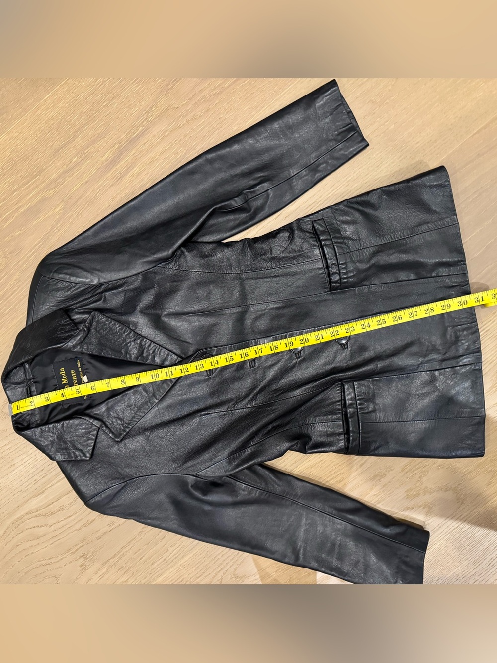 Vintage Alta Moda Firenze Real Leather Blazer Jacket - Picture 7 of 7